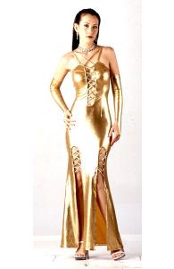 Gold Sleek Form Fitting Dress