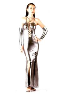 Silver Sleek Form Fitting Dress