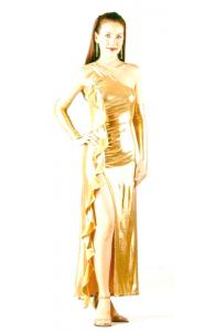 One Shoulder Gold Dress