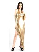 Sexy Gold Metallic Long Dress