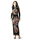 Long Asian Flower Dress