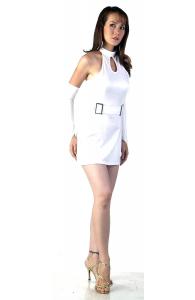 White KeyHole Mini Dress