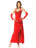 Fiery Red Slit Prom Dress