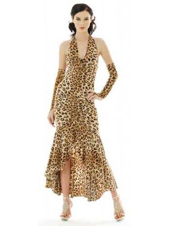Leopard Print Ruched Stretch Dress