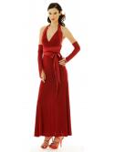 Red Sash Evening Gown