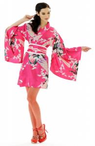 Short Fuchsia Kimono