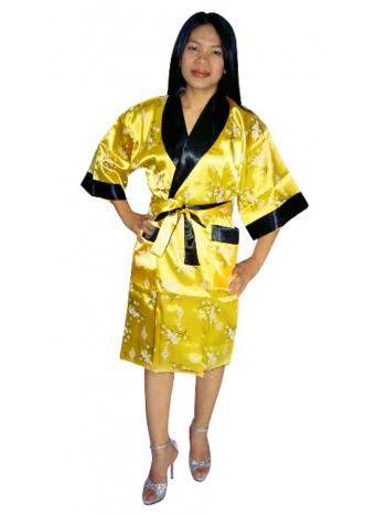 Bright Yellow Silk Robe