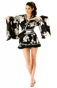 Short Black Kimono Dress