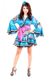 Blue Ruffle Kimono