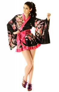 Black Mini Kimono