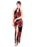Long Black Chi-Pao Dress