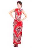 Red Blossoming Qipao Dress