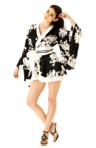 Floral Kimono Mini Dress
