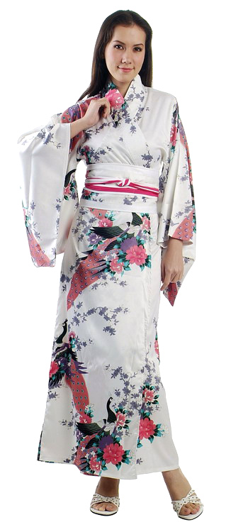 Elegant White Kimono - Long Yukata & Kimono - Neve Bianca
