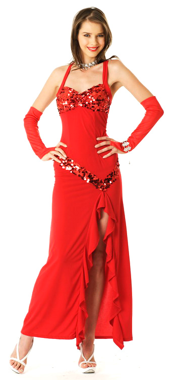 Fiery Red Slit Prom Dress - Long Dresses - Neve Bianca