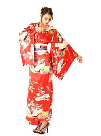 Red Geisha Kimono - Long Yukata & Kimono - Neve Bianca