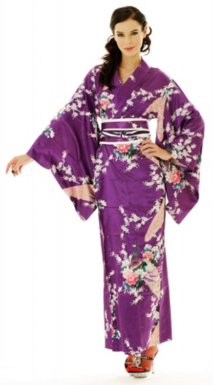 Elegant Purple Yukata - Long Yukata & Kimono - Neve Bianca